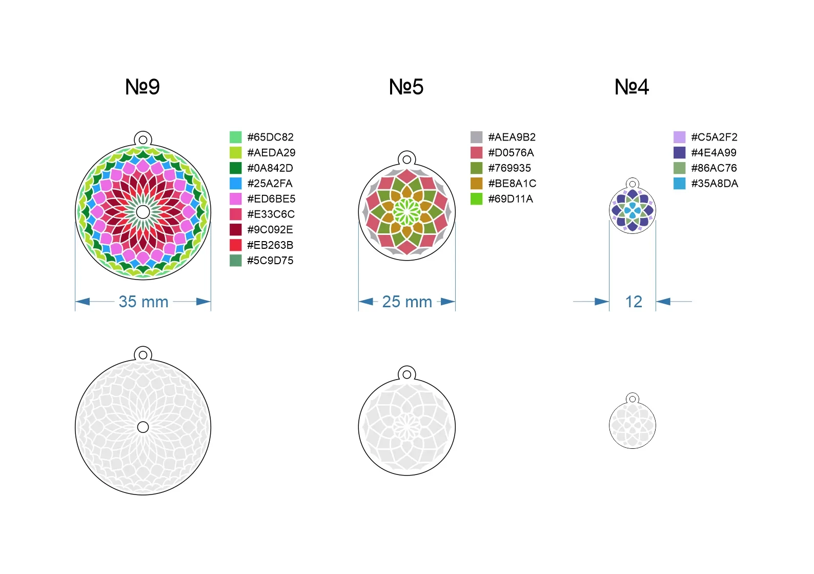 Emomandala · size diagram
