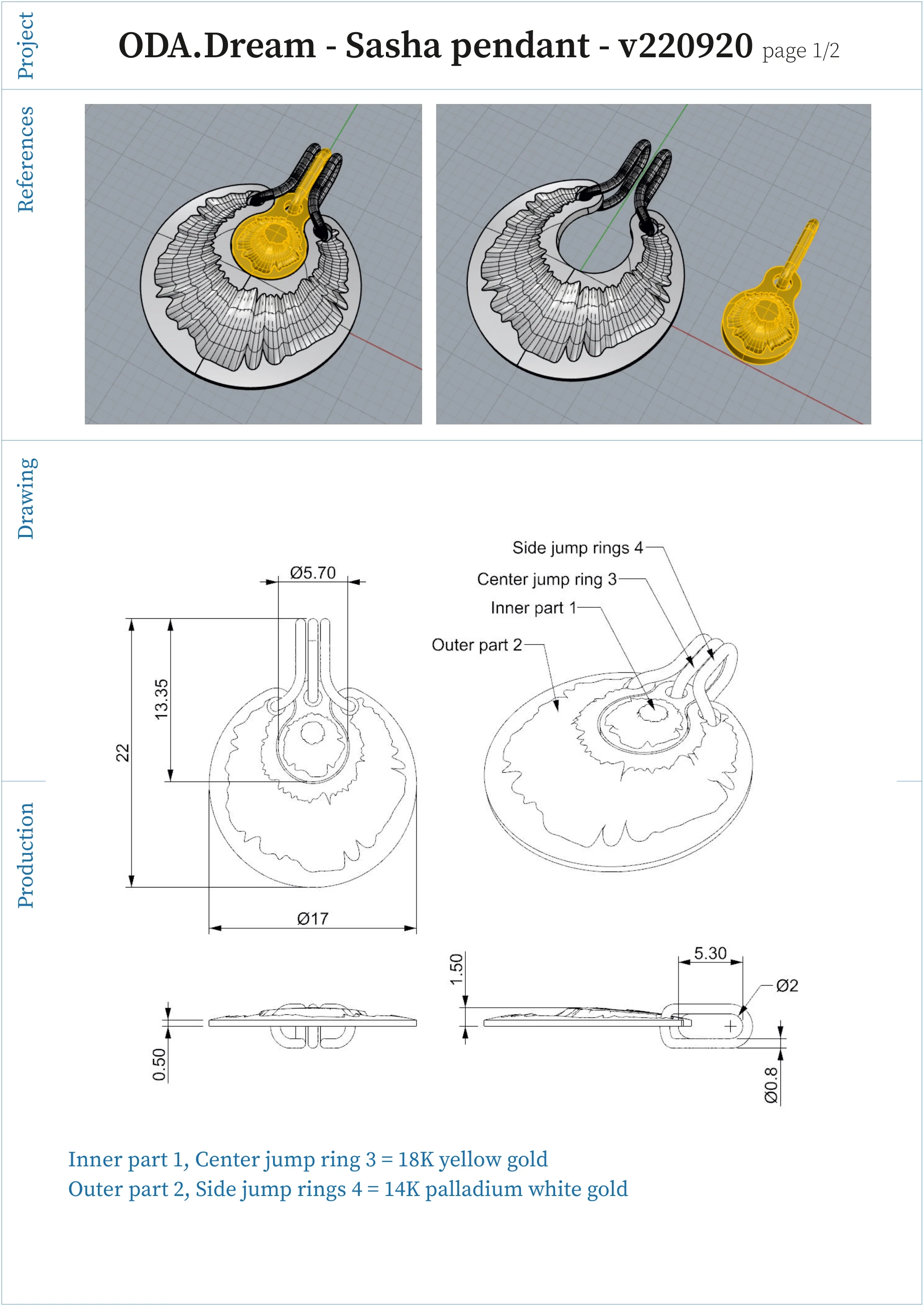 Mom and Baby · fabrication drawing — page 1