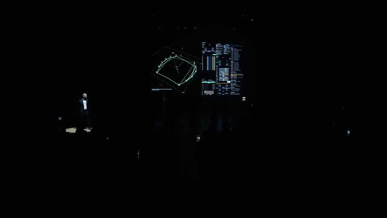 Performers on stage during Interference of Realities
